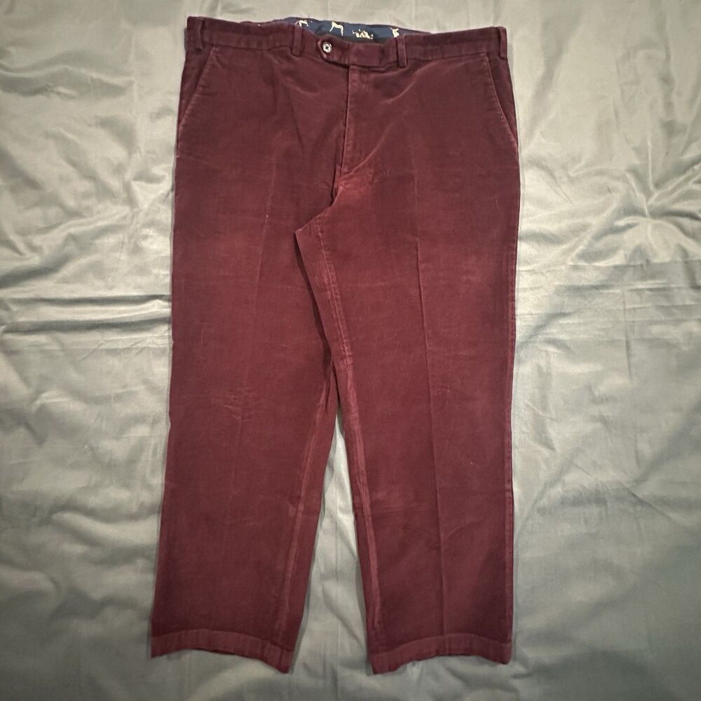 Lauren Ralph Lauren Corduroy Pants Men 40x32 Maroon Cotton Straight Pinwale Y2K